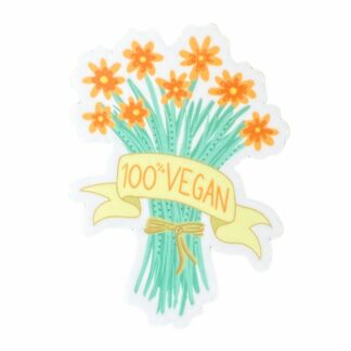 100% Vegan Floral Sticker